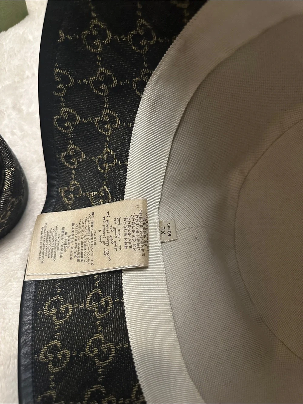 Gucci Black GG Monogram Canvas Slides with Matching Bucket Hat only for photo